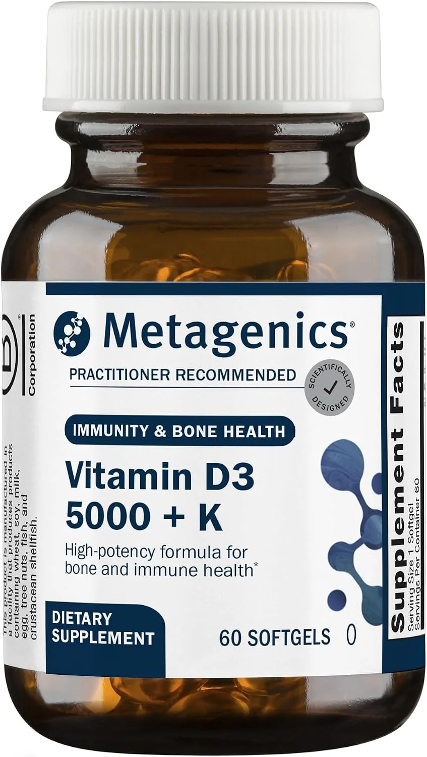 Vitamina D3 5000 UI y K2 MK-7 · 60 cápsulas blandas