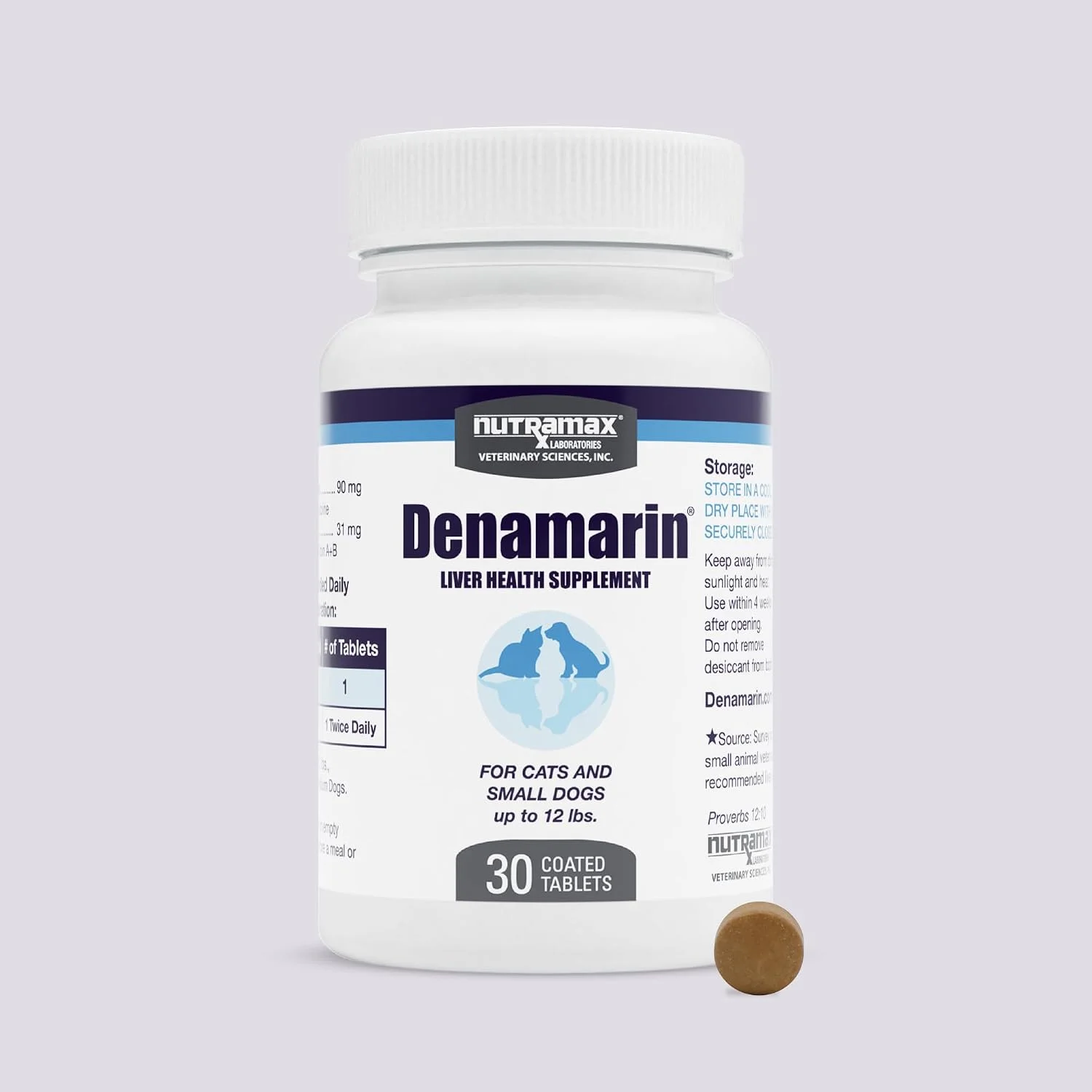 Nutramax Denamarin para gatos y perros chicos (hasta 5 kg) · 30 comprimidos