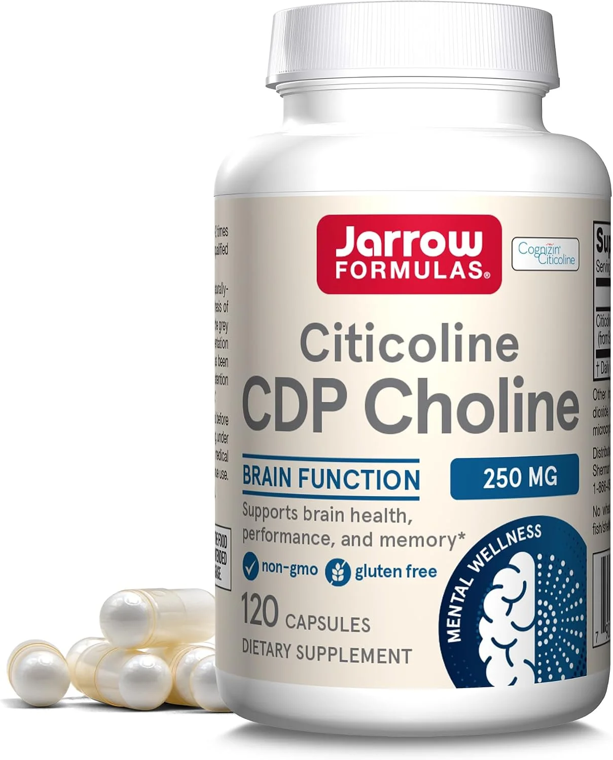 Jarrow Formulas Citicoline CDP Choline 250 mg – 120 cápsulas
