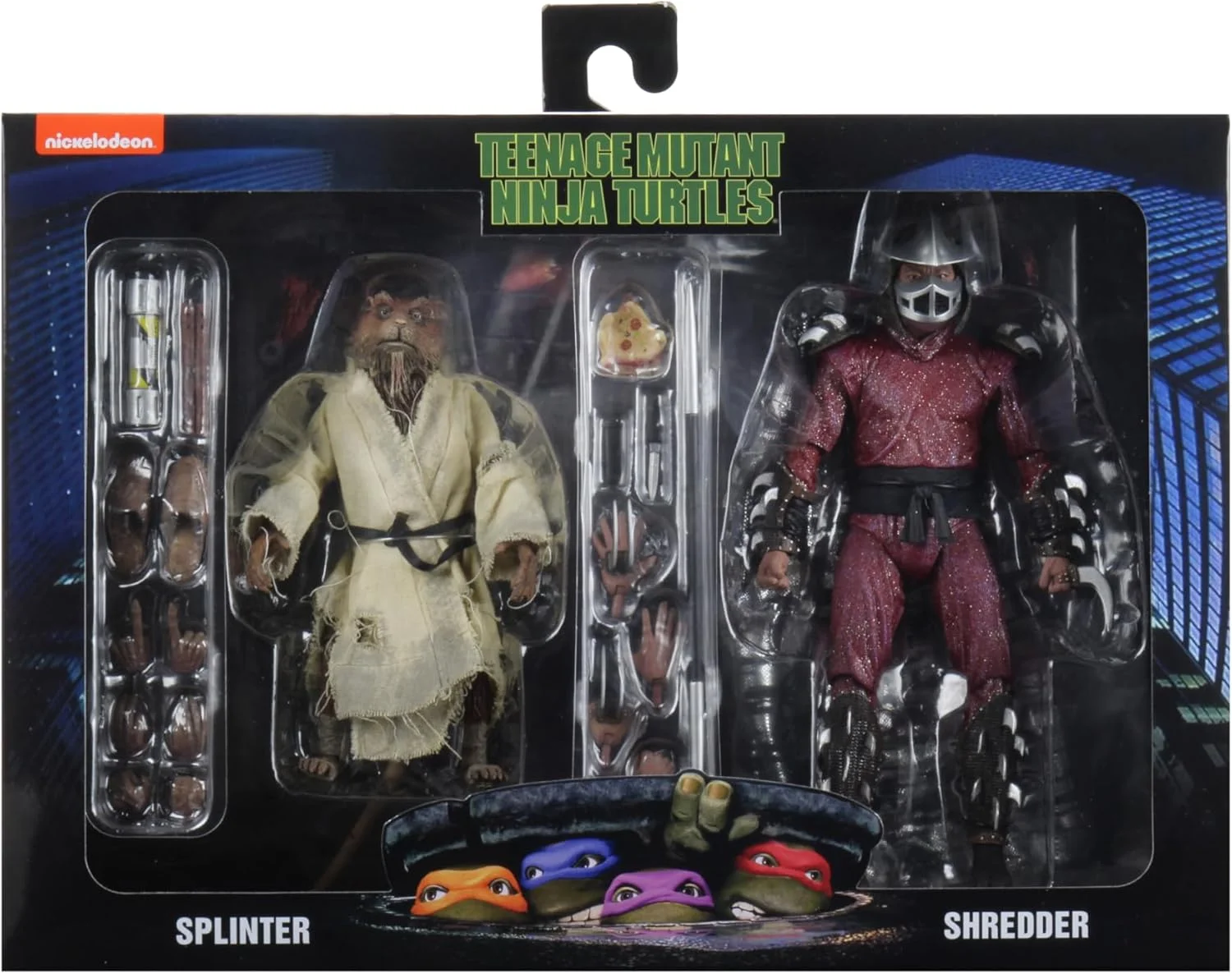 Figura Tortugas Ninja Splinter y Shredder (Pack x2) (película 1990) 18 cm – NECA