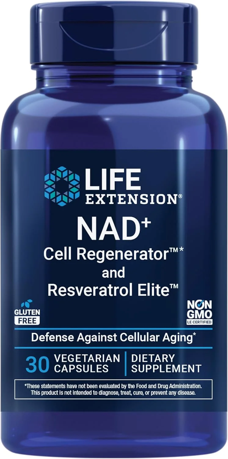 NAD+ Cell Regenerator y Resveratrol Elite · 30 cápsulas