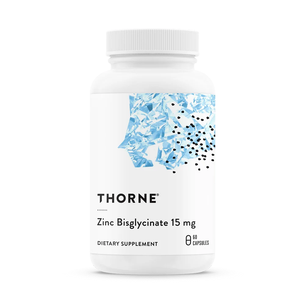 Thorne Zinc Bisglycinate 15 mg · 60 cápsulas