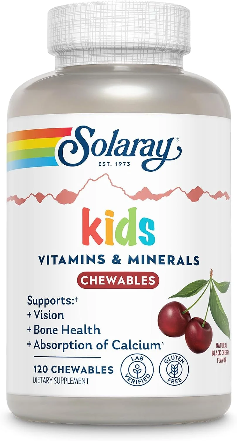 Solaray Children's Vitamins & Minerals Complete cereza negra — 120 masticables