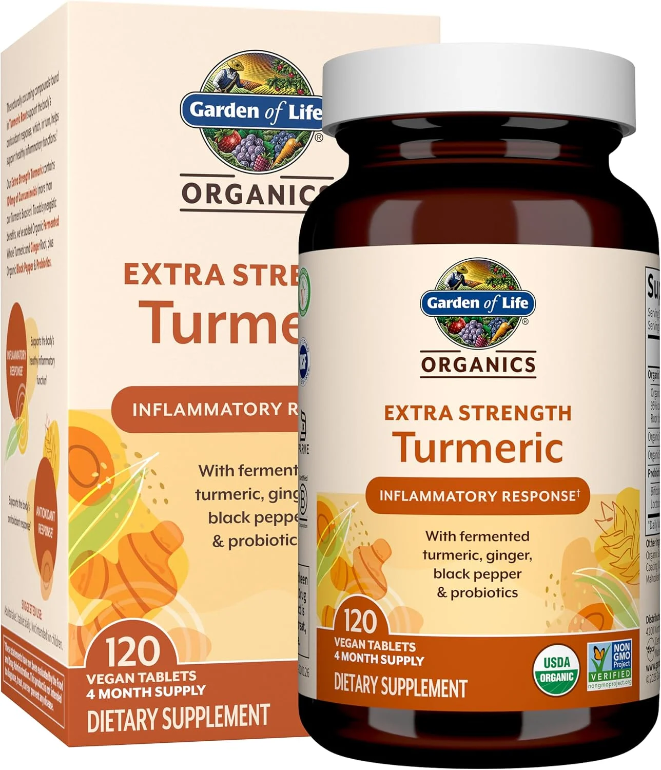 Organics Cúrcuma Extra Fuerza 100 mg curcumina · 120 tabletas