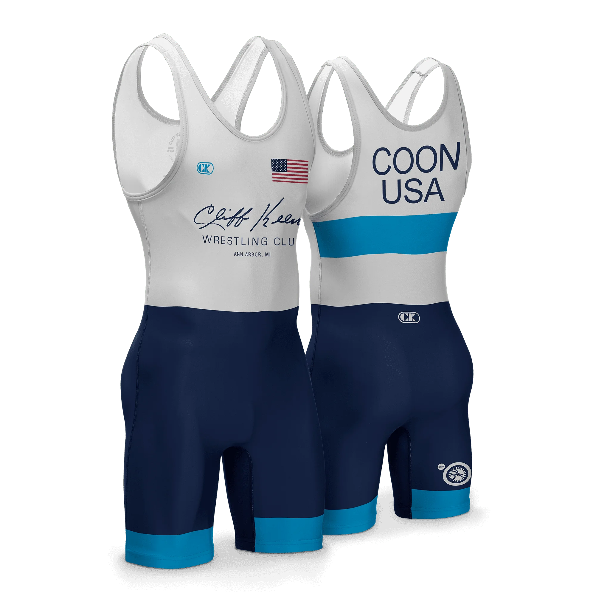 Cliff Keen International UWW Cut – Malla (singlet) de lucha olímpica, hombre