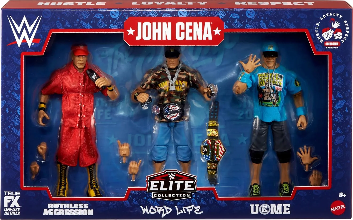 Pack x3 Figuras WWE Elite Collection John Cena 15 cm – Mattel