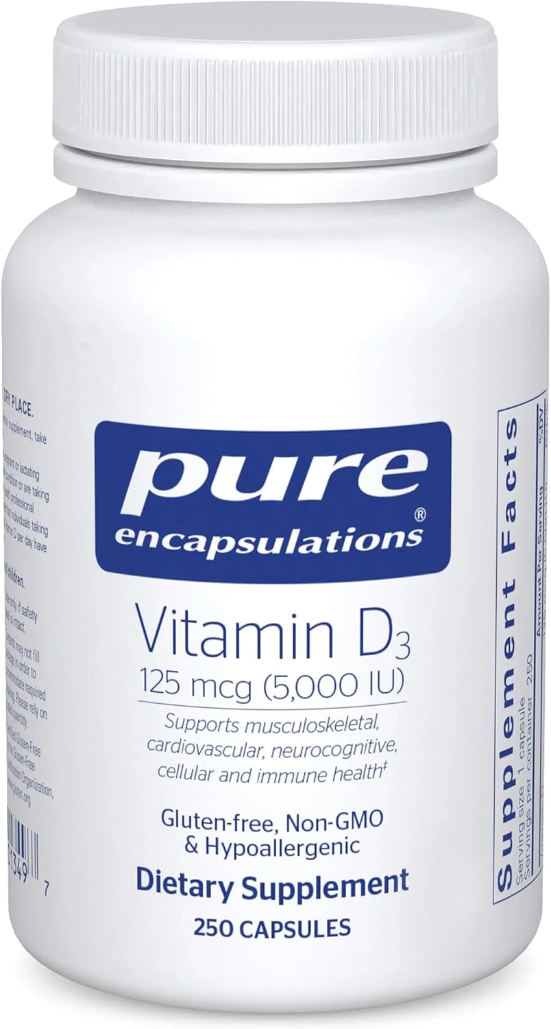 Vitamina D3 125 mcg (5.000 UI) · 250 cápsulas