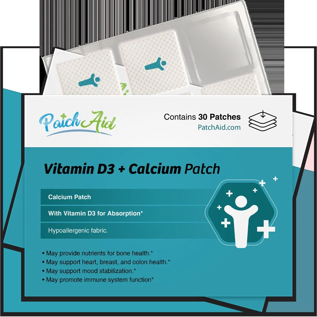 PatchAid Vitamina D3 y calcio — 30 parches