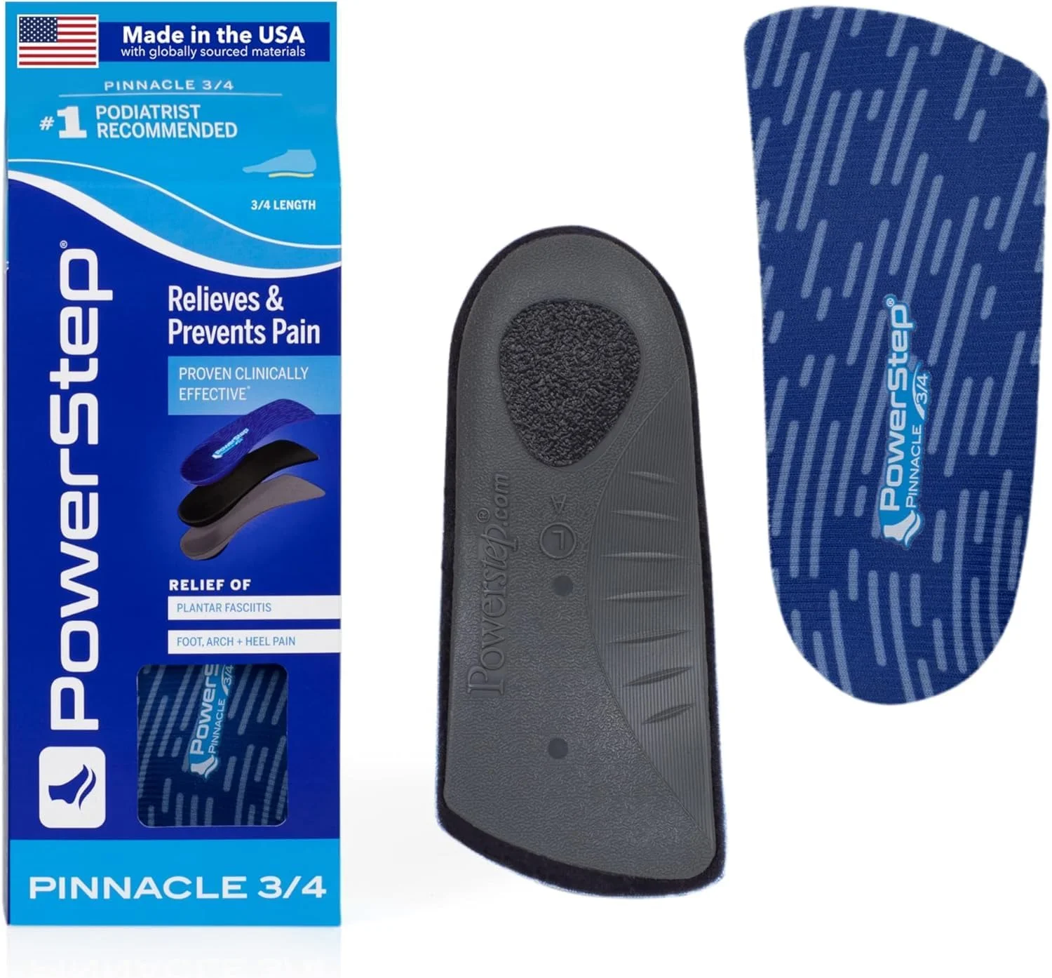 Pinnacle 3/4 Plantilla Ortopédica · Hombre 5-6.5 (US)