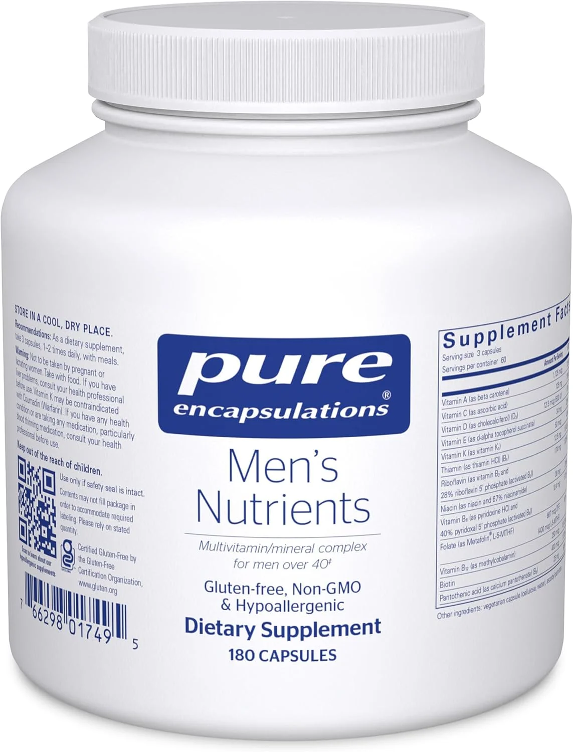 Pure Encapsulations Men's Nutrients – 180 cápsulas