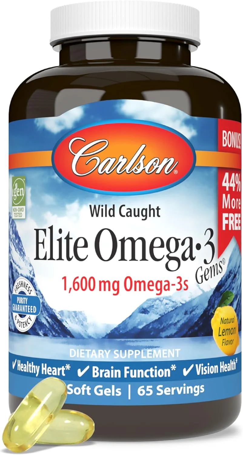 Elite Omega-3 Gems 1600 mg Limón · 130 cápsulas blandas