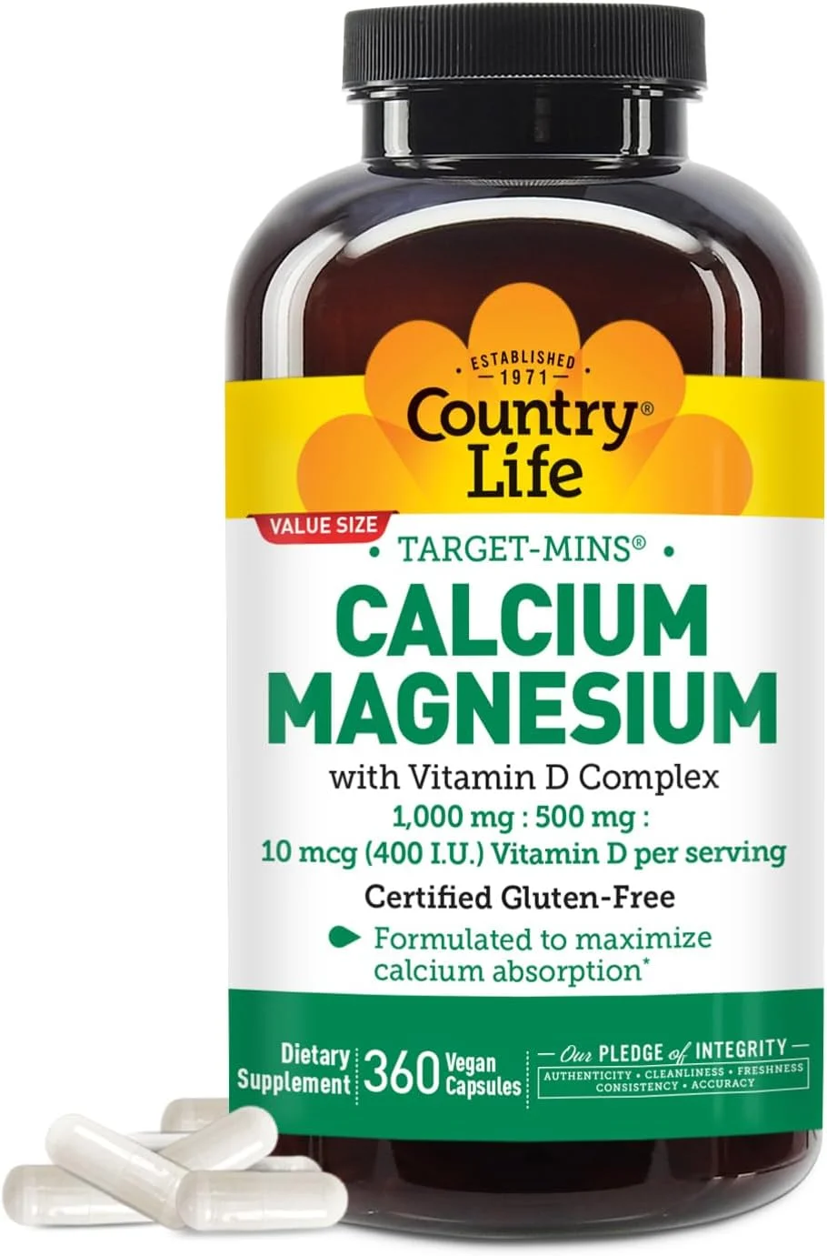 Calcio Magnesio con Vitamina D · 360 cápsulas
