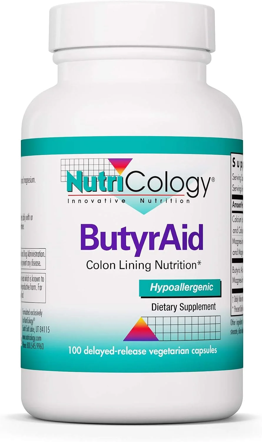 ButyrAid Tributirina 200 mg · 100 cápsulas