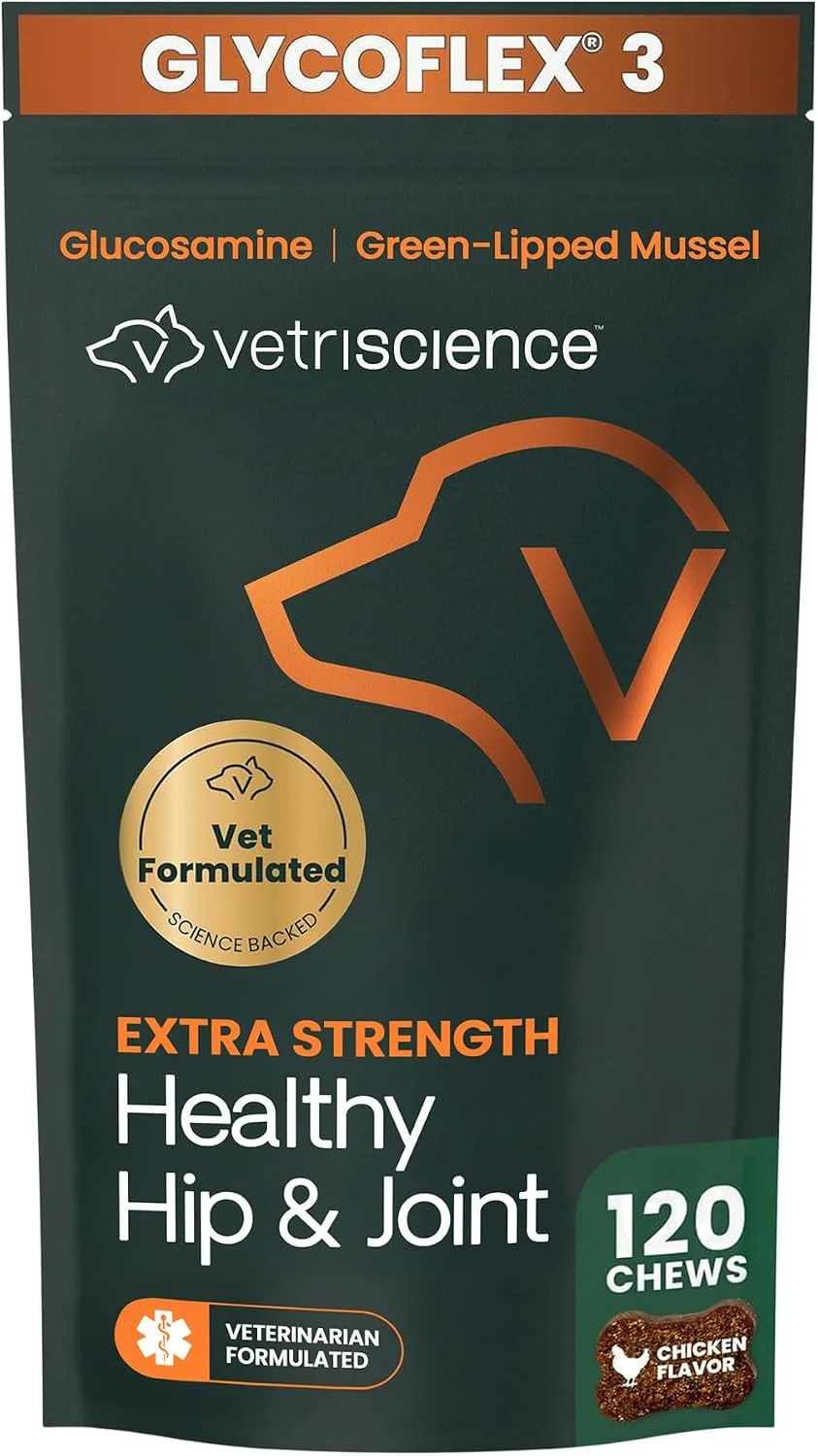 VetriScience Extra Strength Healthy Hip & Joint sabor pollo · 120 masticables