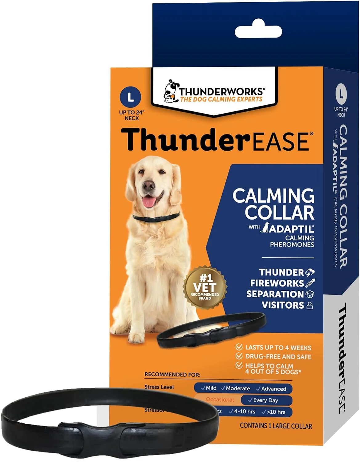 ThunderEase Collar calmante con feromonas para perros · Talle L