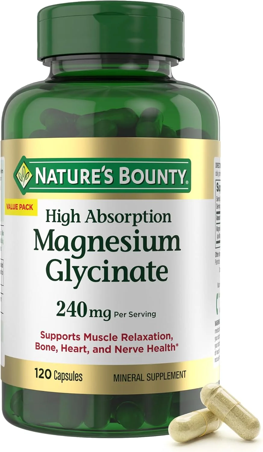 Magnesio Glicinato Alta Absorción 240 mg · 120 cápsulas