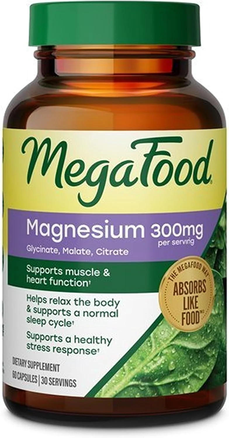 MegaFood Magnesium Glycinate, Malate, Citrate 300 mg — 60 cápsulas