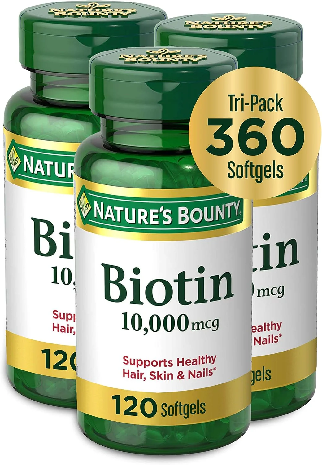 Biotina para Cabello, Piel y Uñas 10.000 mcg · 120 cáps.