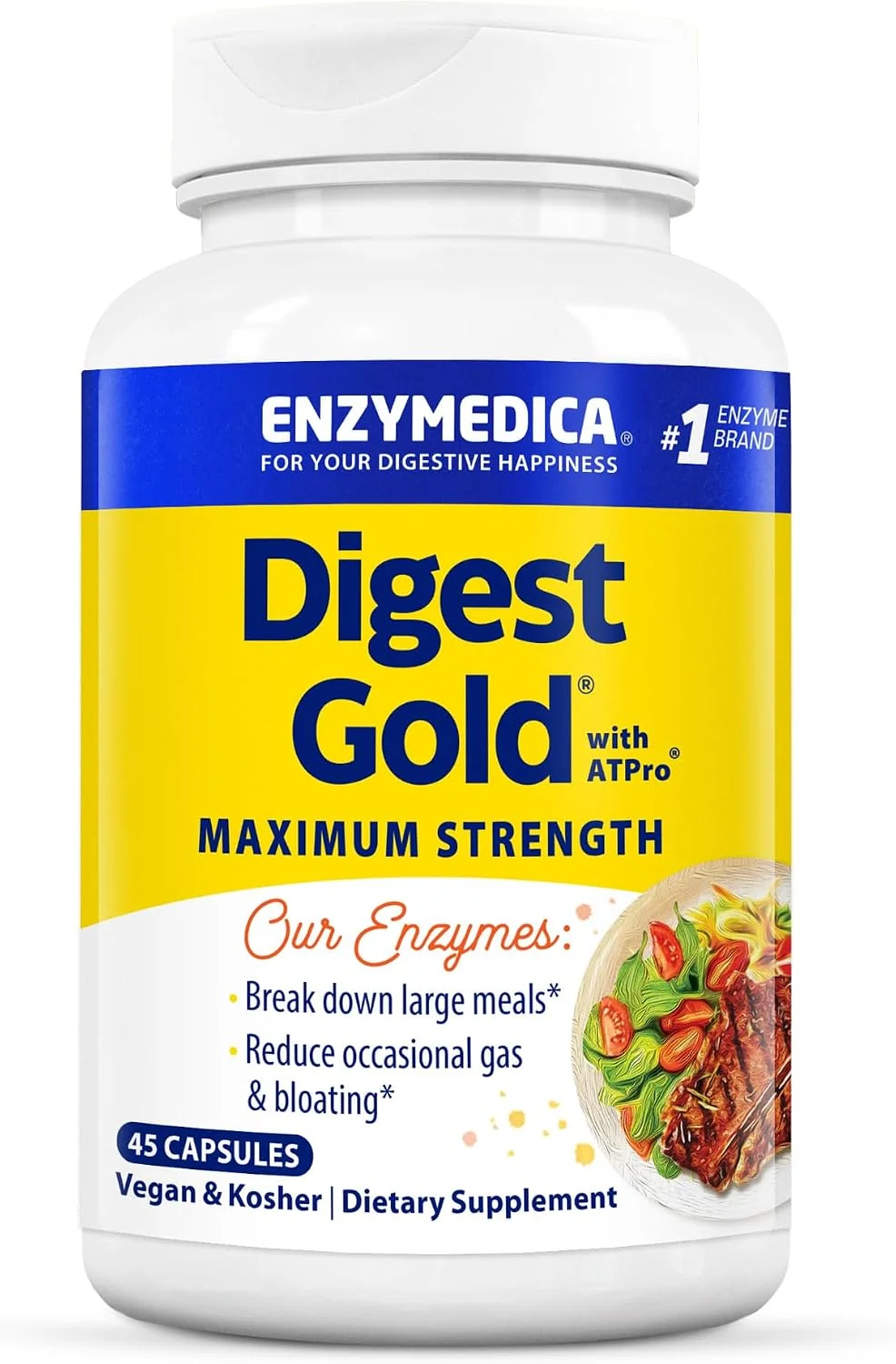 Digest Gold Enzimas Digestivas Fuerza Máxima · 45 cápsulas