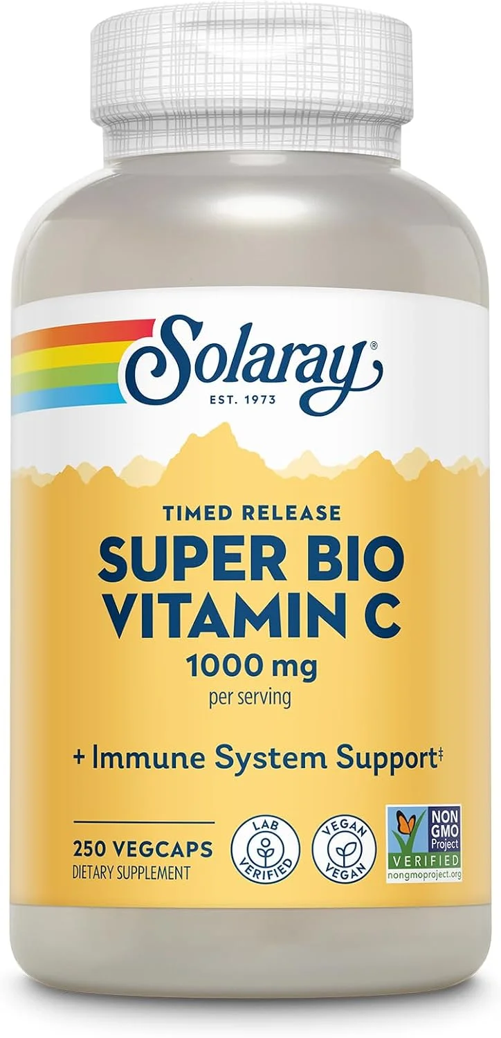 Solaray Super Bio Vitamina C 1000 mg liberación prolongada — 250 cápsulas