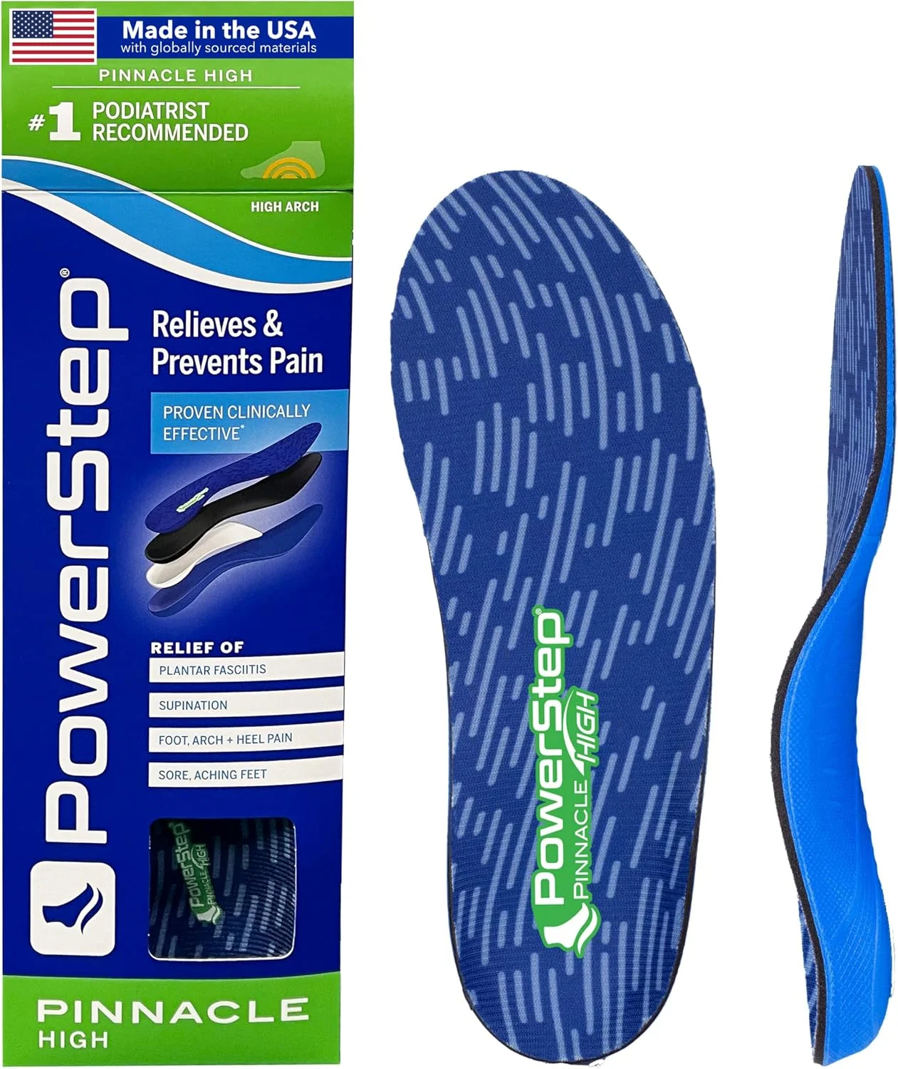 Pinnacle High Arch Plantilla Ortopédica · Hombre 11-11.5 (US)