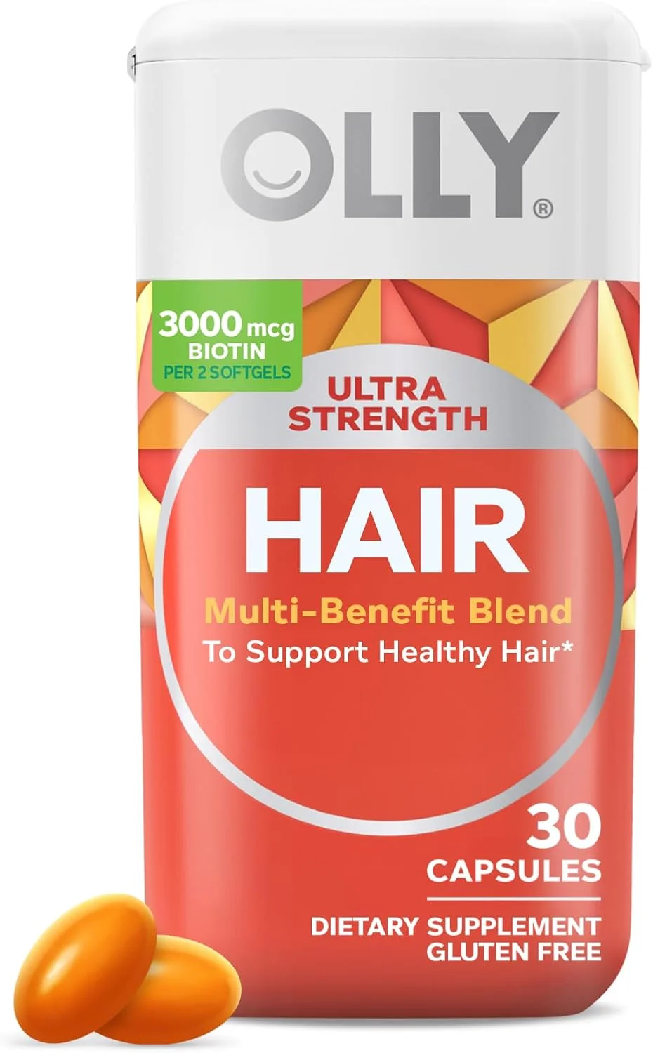 Ultra Strength Hair Biotina y Queratina · 30 cápsulas blandas