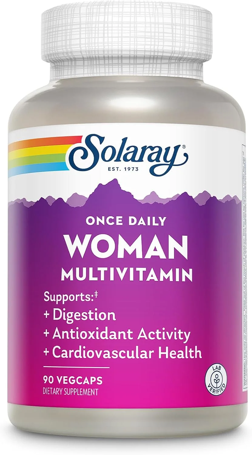 Solaray Once Daily Multivitamínico para mujeres con hierro — 90 cápsulas