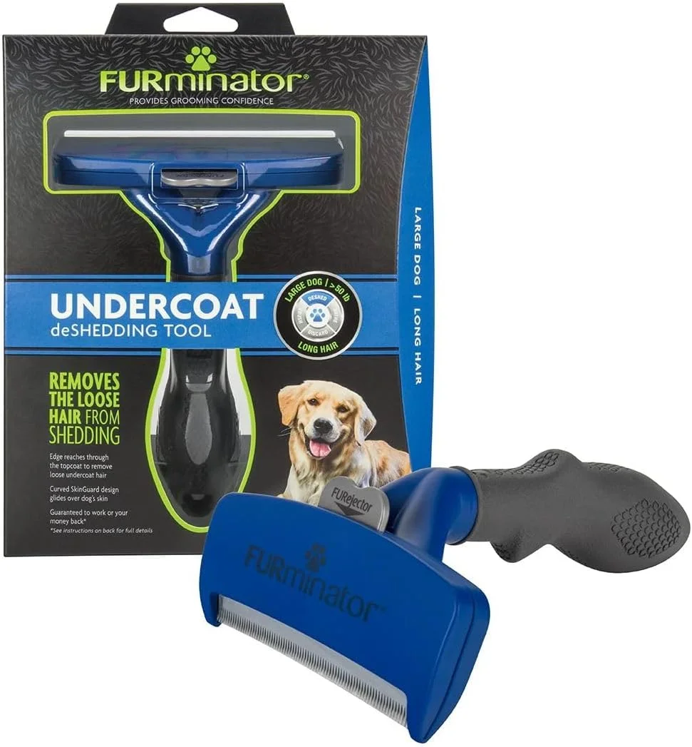 FURminator Rastrillo deShedding para perros grandes de pelo largo (más de 23 kg) · 1 unidad