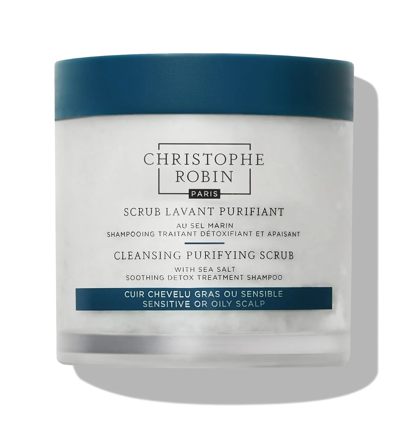 Christophe Robin exfoliante purificante para cuero cabelludo con sal marina · 250 ml