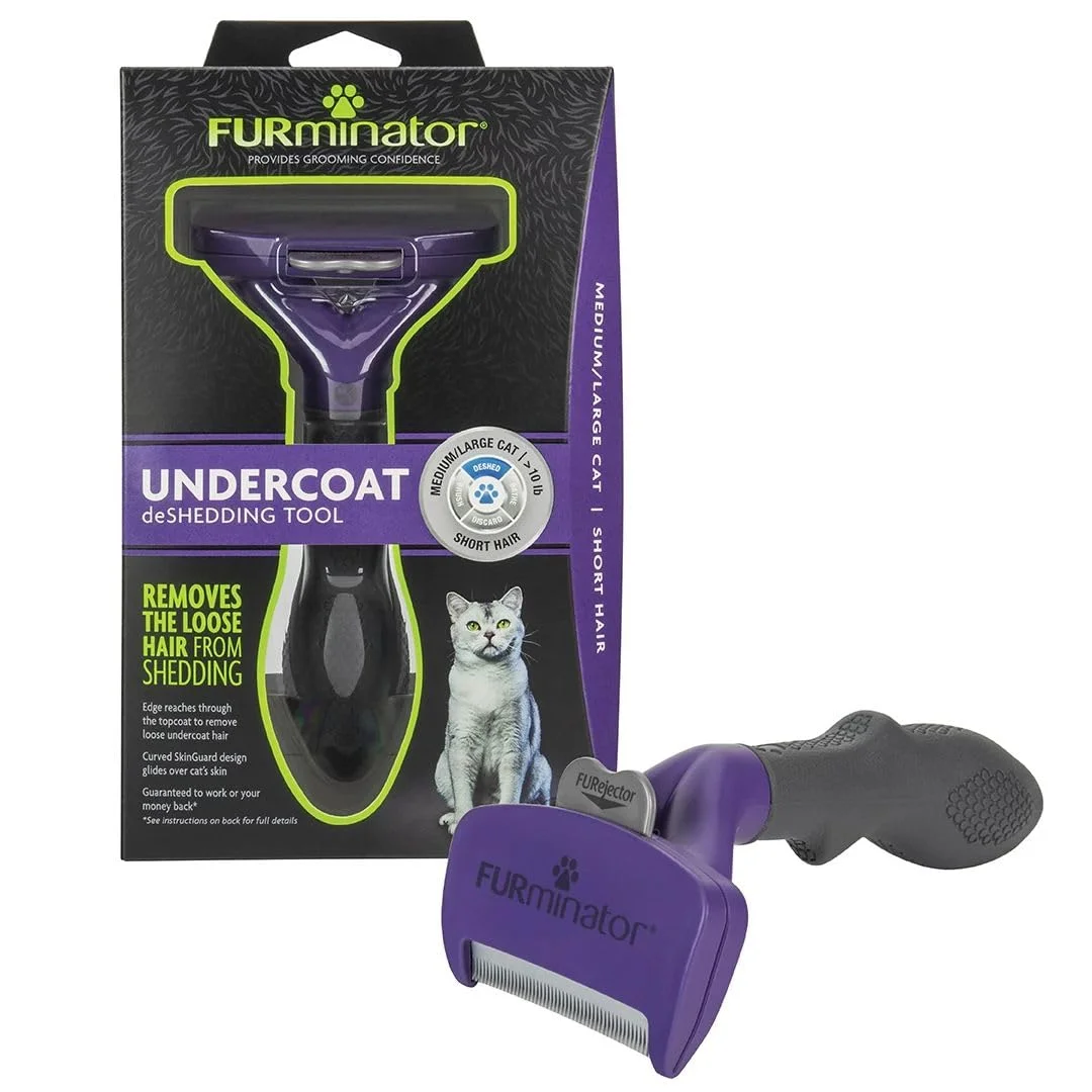 FURminator deShedding para gatos medianos y grandes de pelo corto (más de 4,5 kg) · 1 unidad