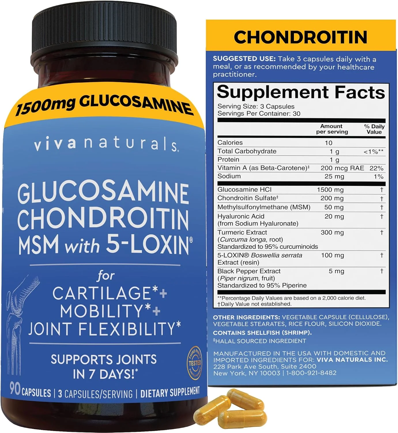 Glucosamina Condroitina MSM 5-LOXIN · 90 cáps