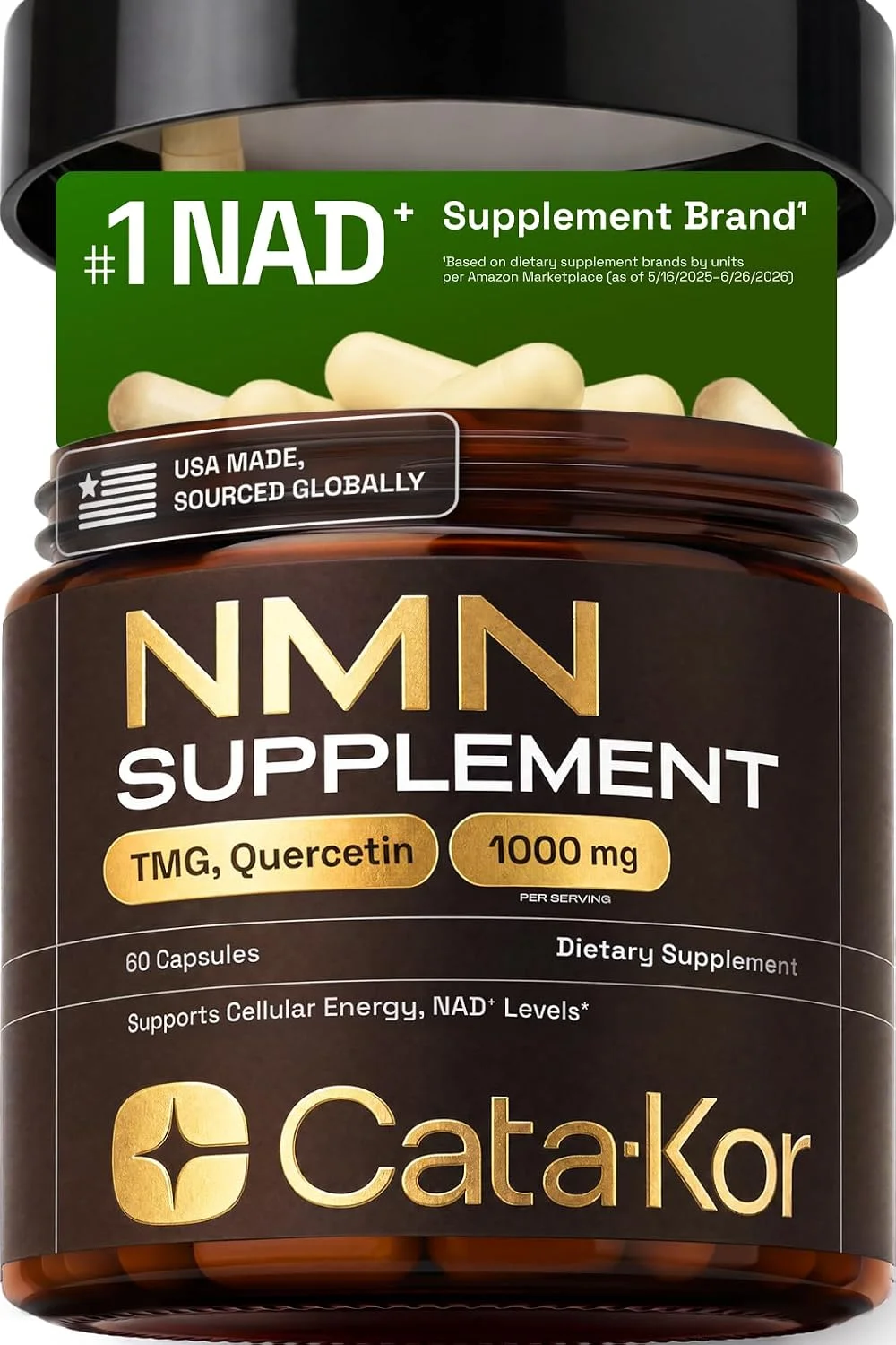 NMN Suplemento NAD+ con Quercetina y Resveratrol · 60 cápsulas