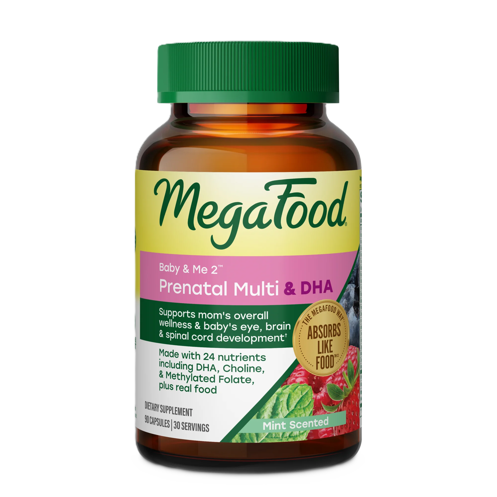 MegaFood Baby & Me 2 Prenatal Multi & DHA – 90 cápsulas