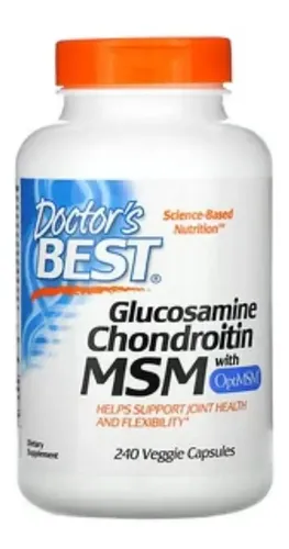Glucosamina Condroitina C/ Optimsm Doctor's Best, 240 Cápsulas Vegetales sin Sabor