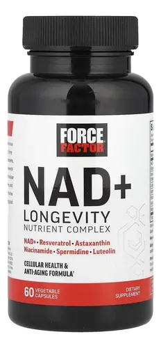 Nad Resveratrol Force Factor Capsulas Longevidad Celular Antioxidante 60 Caps sin Sabor