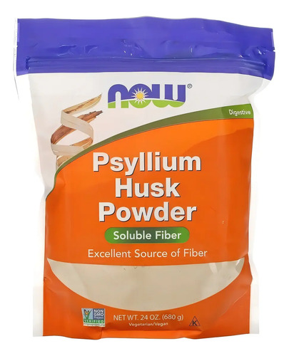 Now Psyllium Husk Cáscara de Plántago Fibra Soluble En Polvo 680g sin Sabor